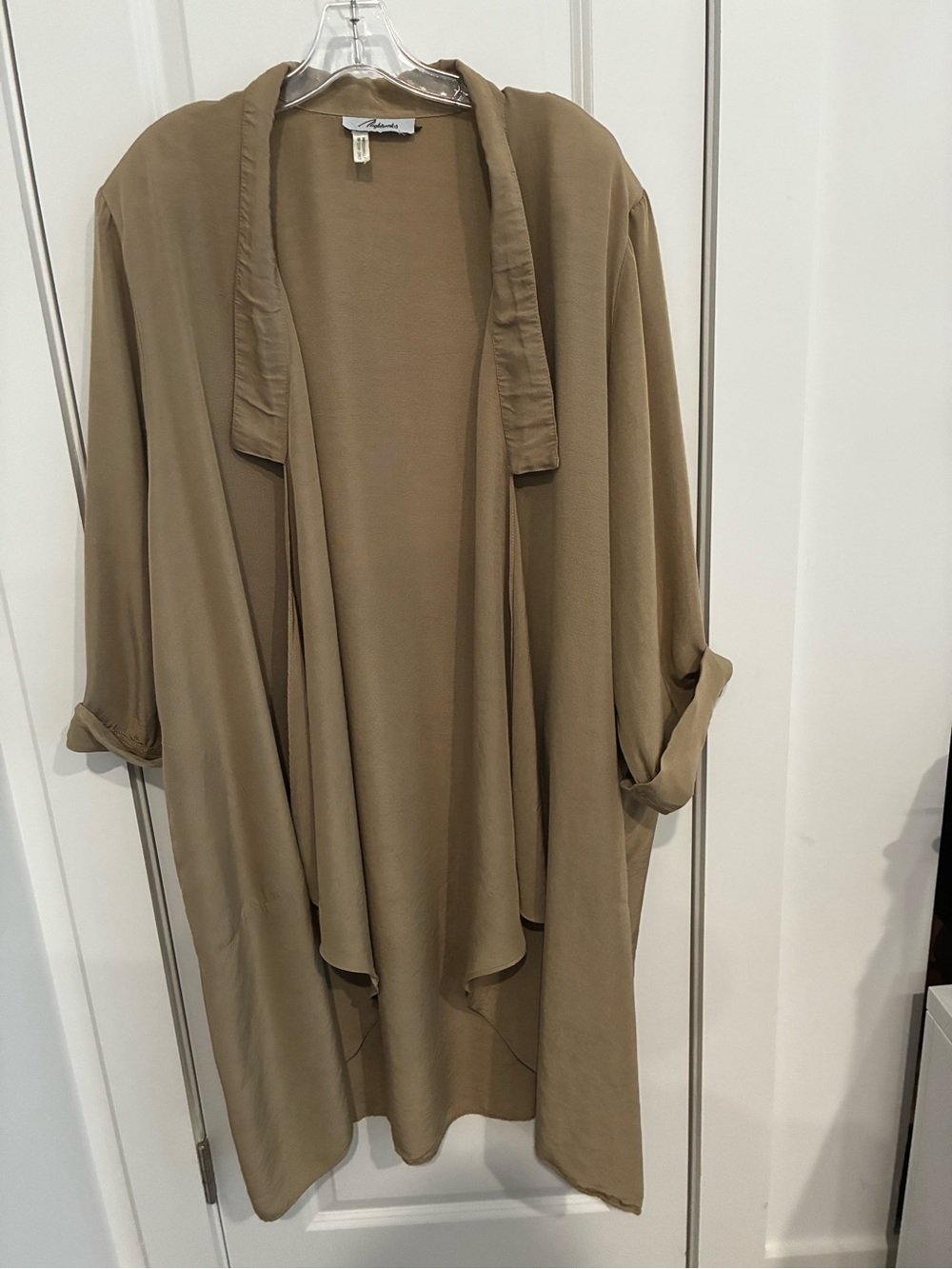 "Vintage 80s Nightworks Long Open Cardigan Sweater XXL Cake Cream Silk Blend"